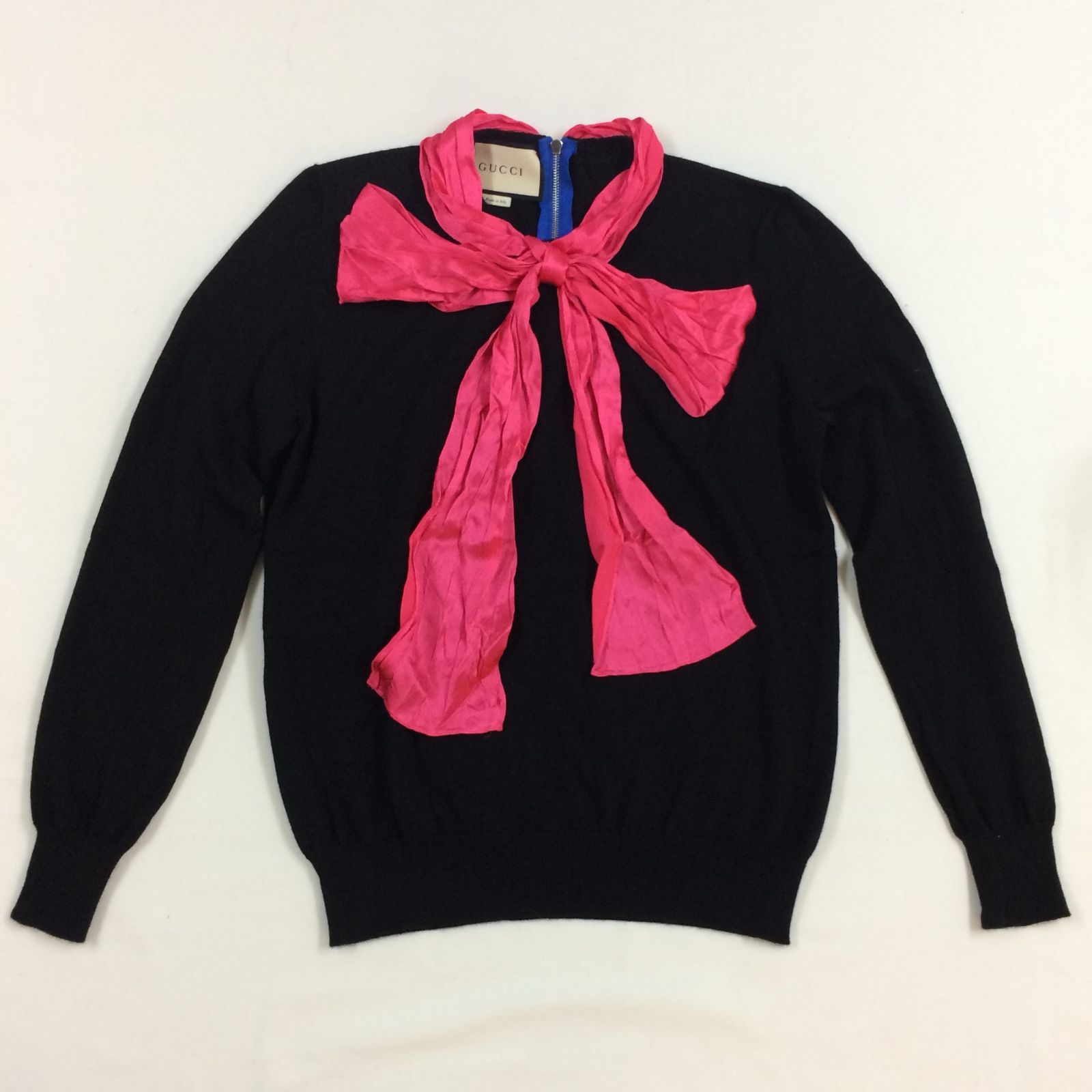 GUCCI グッチ バックジップ カシミヤ シルク ニット セーター トップス 