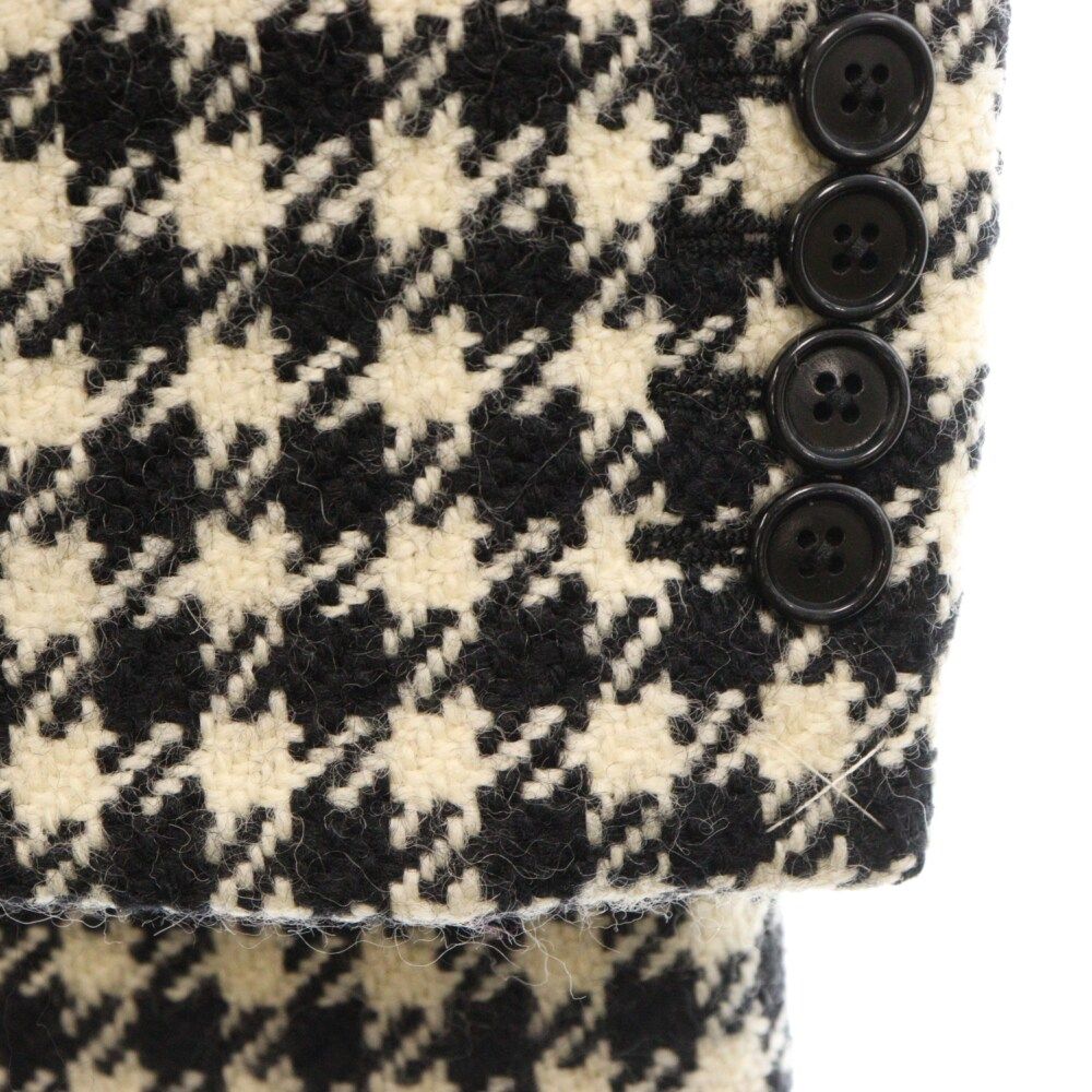 CELINE (セリーヌ) ハウンドトゥースレクタングルジャケット ホワイト