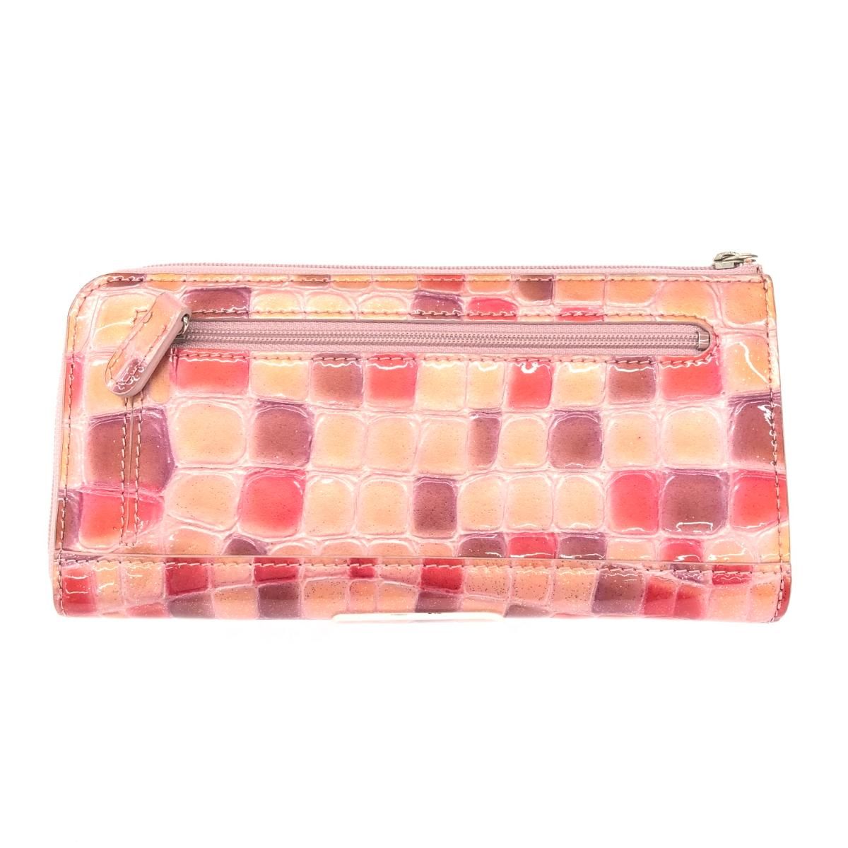 極美品 コッコフィオーレ 長財布 美品 ピンク×マルチ COCCO FIORE 