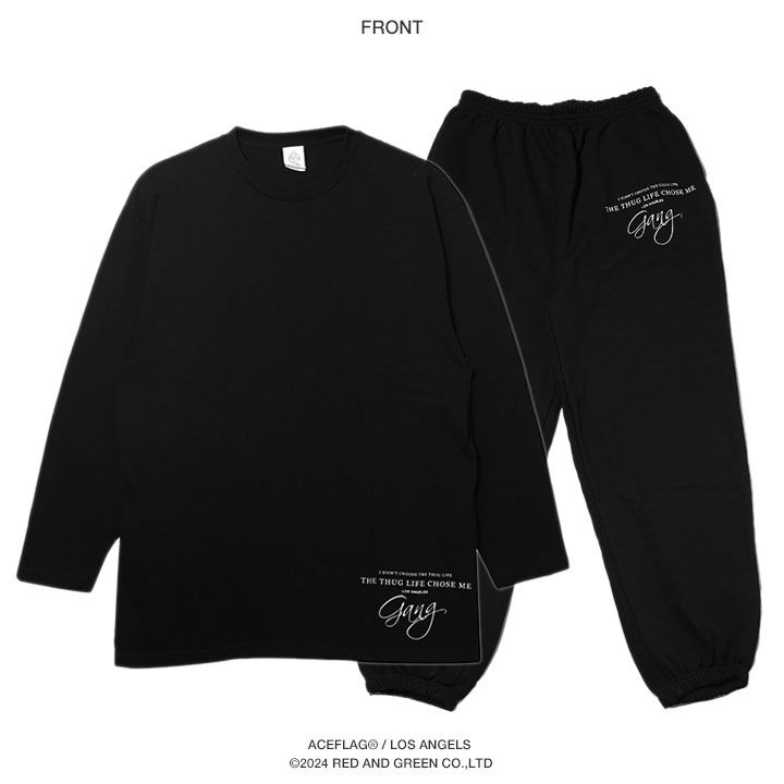 ACE FLAG 上下セット 長袖 ブランド スケボー メンズ 春秋冬用 黒