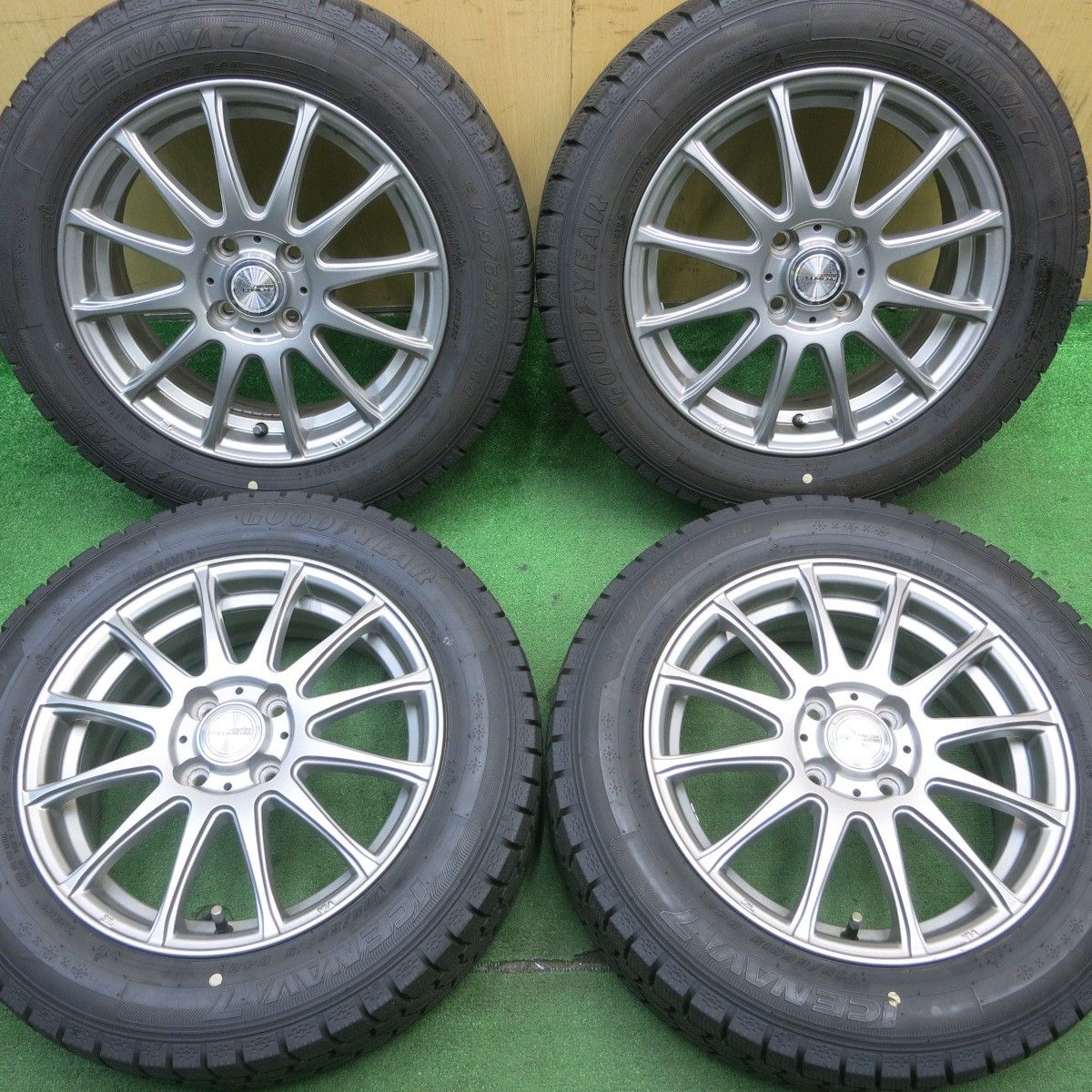 バリ溝 24年 キレイ 9.5分以上 スタッドレス 175|65R15 グッドイヤー アイスナビ7 ravrion LUMIERE ラブリオン 15インチ PCD100|4H 5051707NJス