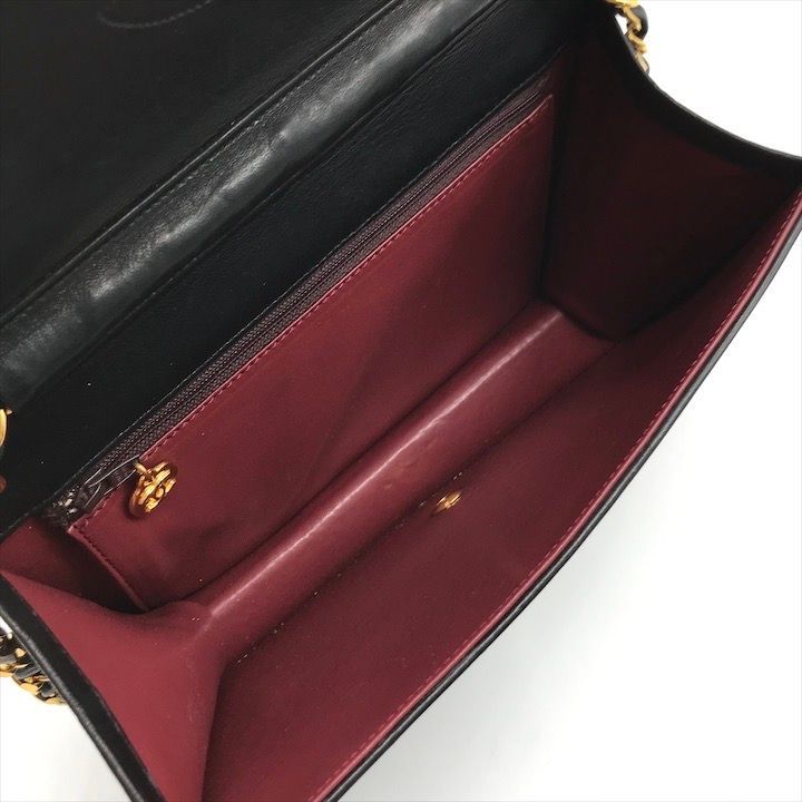 良品 CHANEL シャネル ココマーク プッシュロック マトラッセ ラムスキン チェーン ショルダー バッグ ブラック レディース ブランド a8717 CHANEL（シャネル） マトラッセ ココマーク プッシュロック チェーン