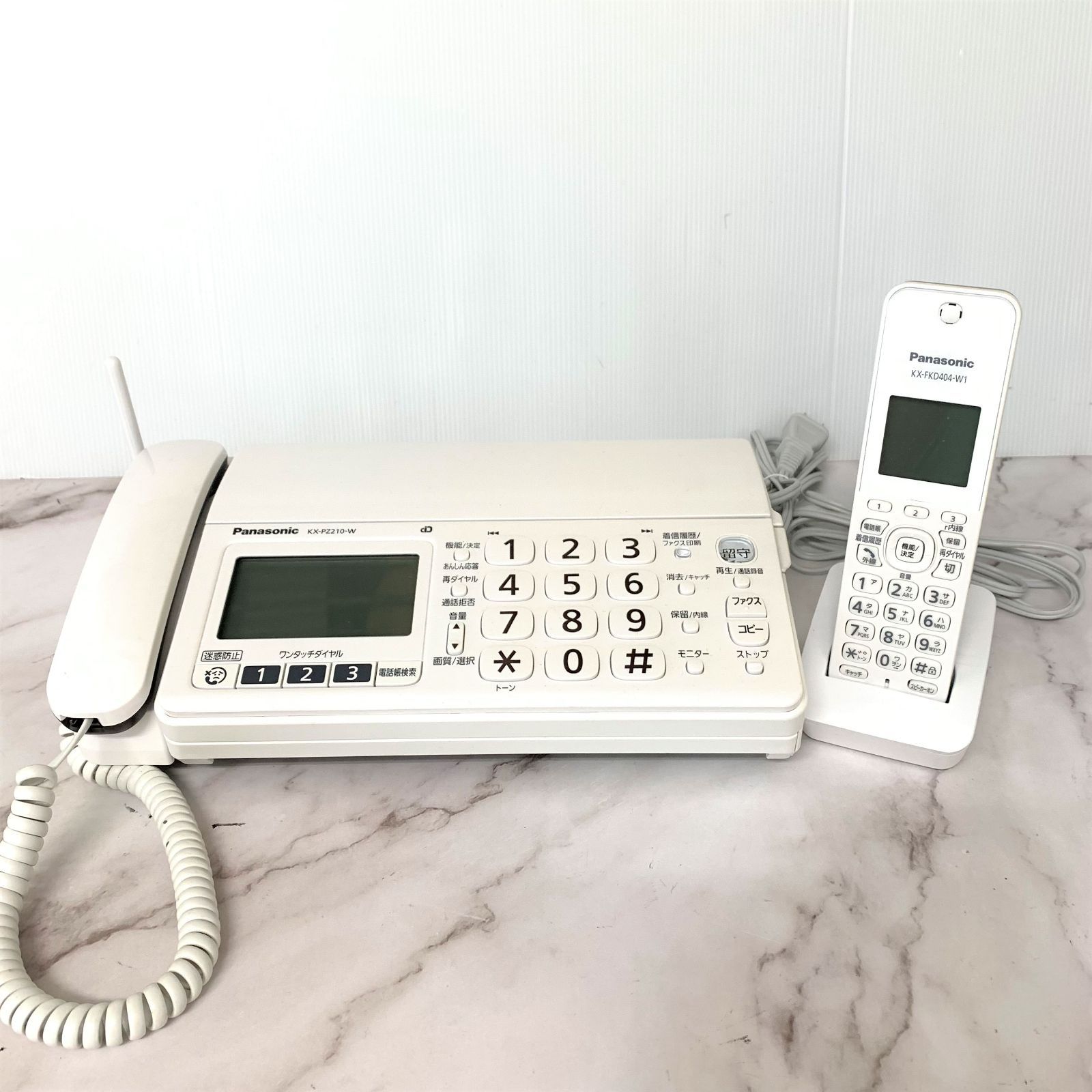 パナソニック Panasonic FAX オタックス KX-PZ210-W 電話子機付き 中古