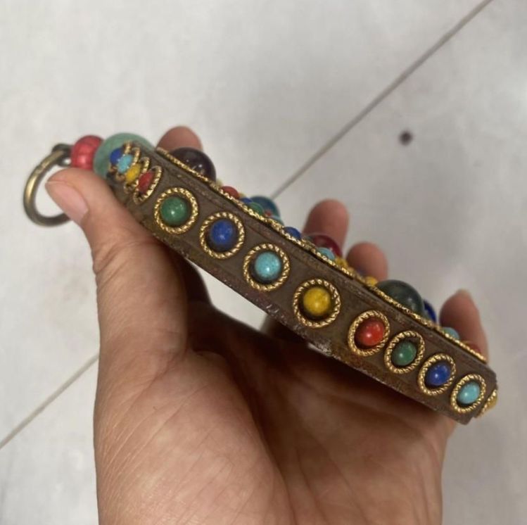 骨董品コレクション天然玉八卦皿ストラップ多宝象嵌玉璧八卦品相完全古風古風古式