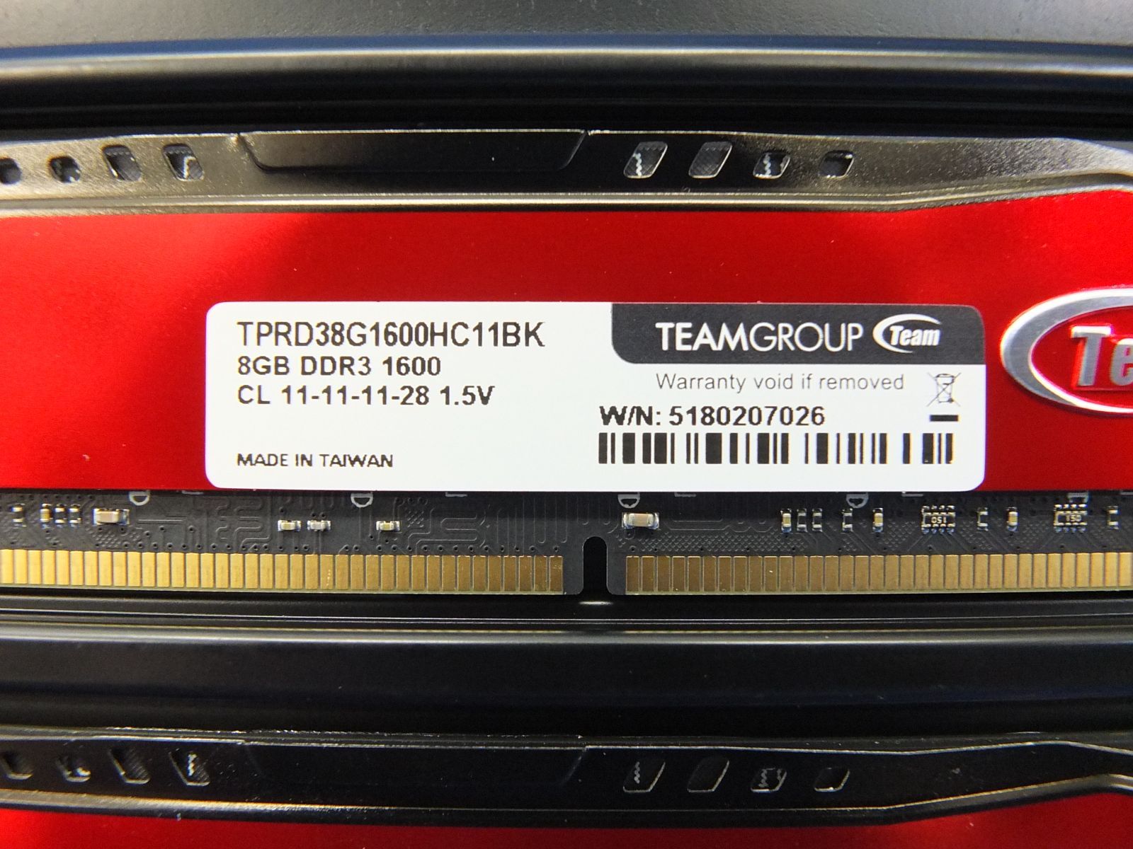 Team TPRD38G1600HC11BK 8GB DDR3 1600 - タブレット