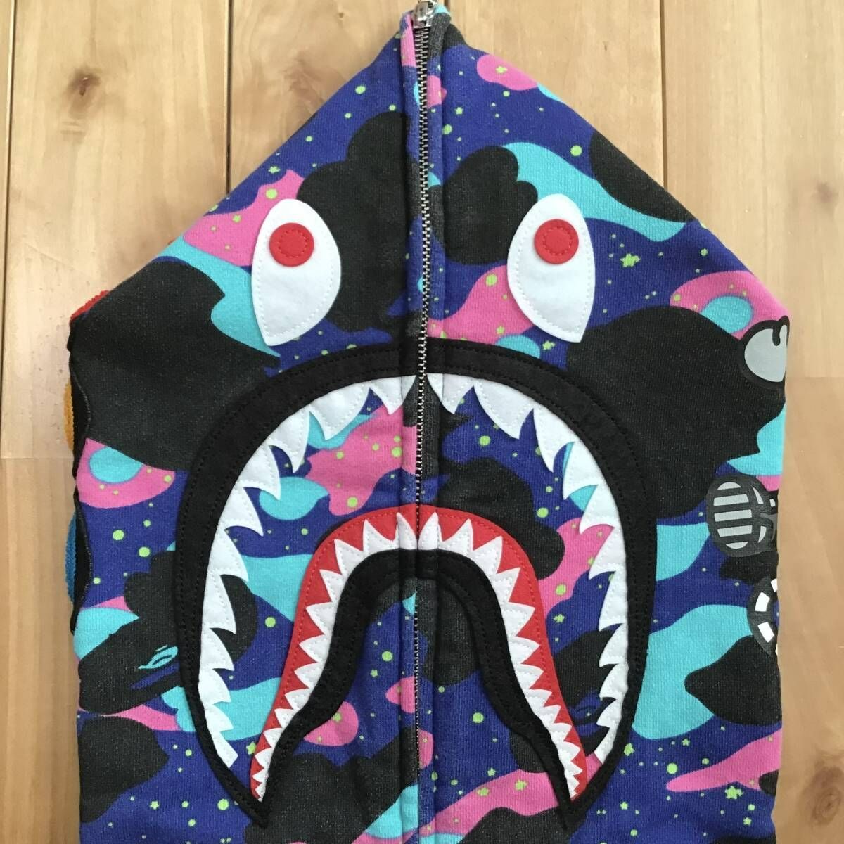 ☆XL☆ KID CUDI × BAPE camo シャーク パーカー shark full zip 