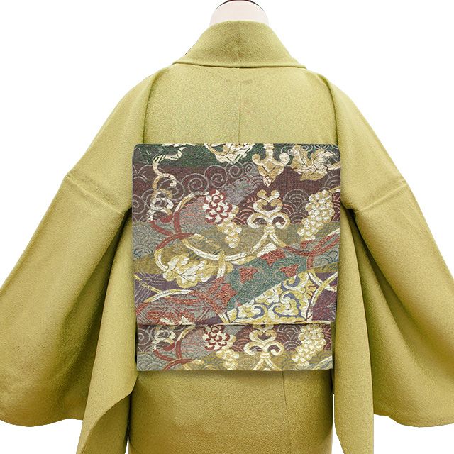 中古】 袋帯 フォーマル 誉田屋源兵衛 正絹 金銀糸 ラメ糸 葡萄唐草