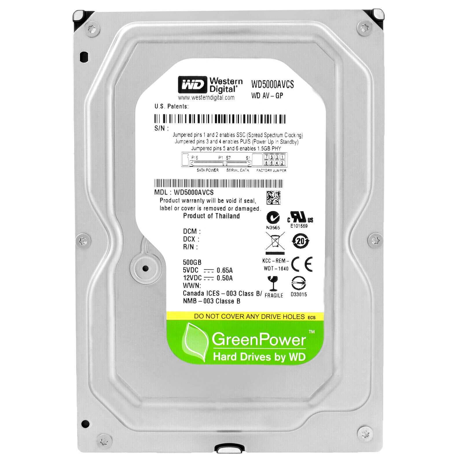 ハードドライブ Western Digital 500GB WD5000AVCS 7200RPM 16MB Sata II 3.5 インチ