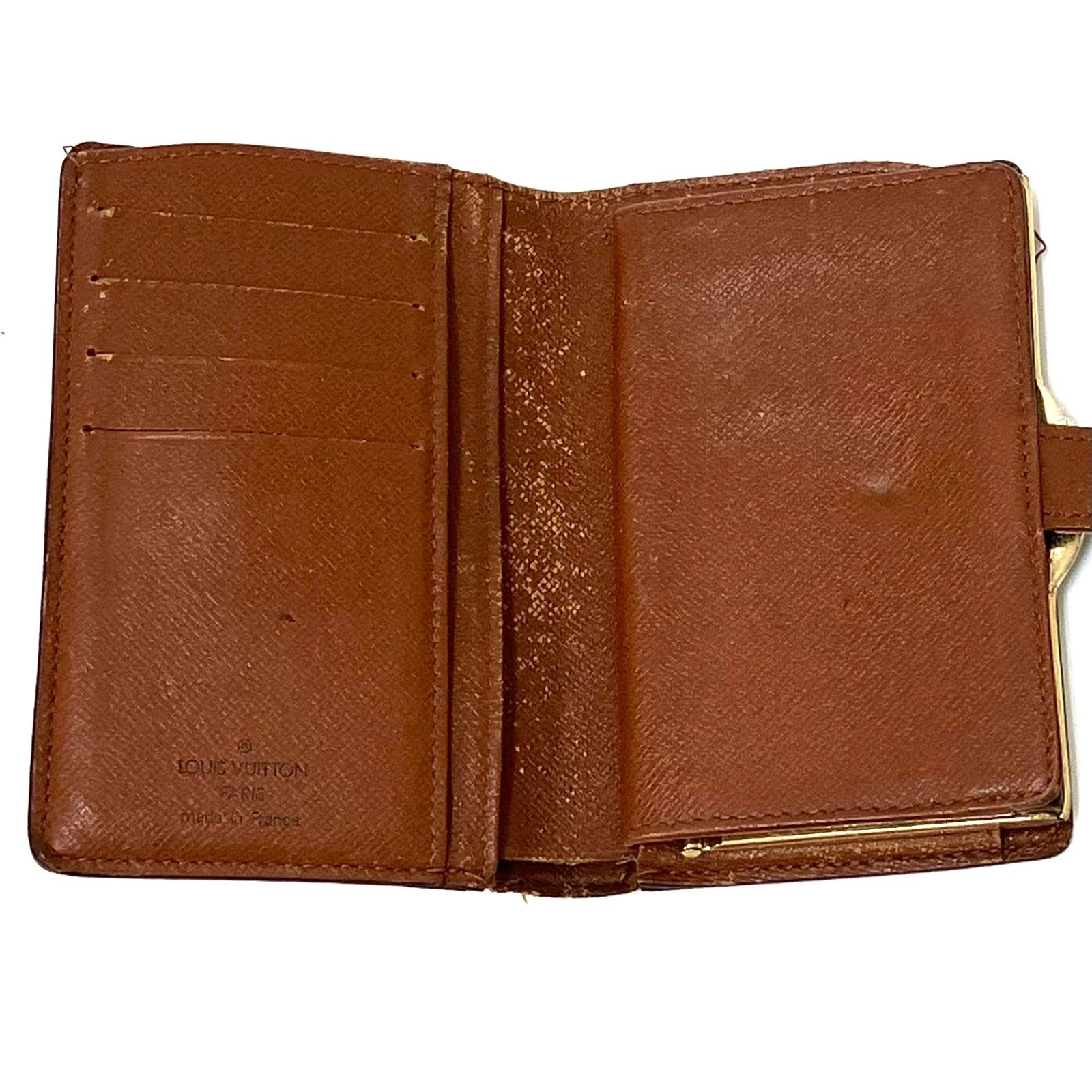 ルイヴィトン 折財布 がま口財布 モノグラム ヴィエノワ 茶 ブラウン 1970 ルイ ヴィトン◎ヴィエノワ モノグラム 二つ折り 財布 がま口 ブラウン