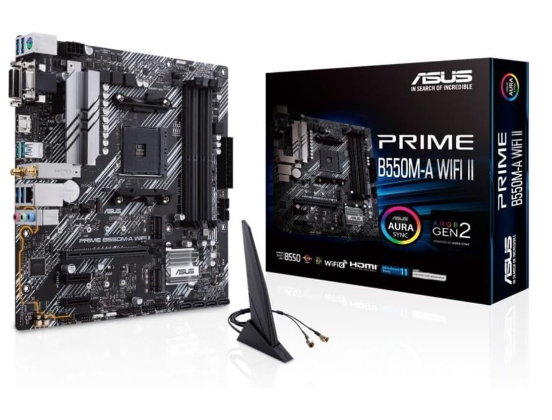 ASUS PRIME B550M-A WIFI II AMD Ryzen 5000シリーズ AM4 対応 B550 搭載 mATX マザーボード 正規代理店品