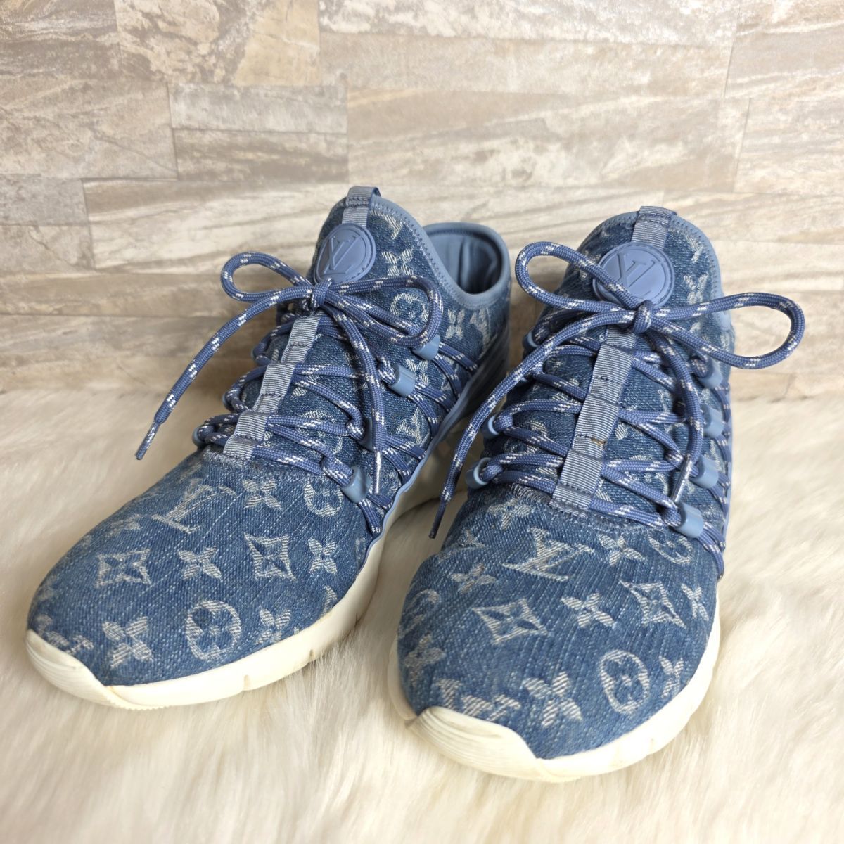 Louisvuitton ローカット スニーカー デニムモノグラム 25cmカン