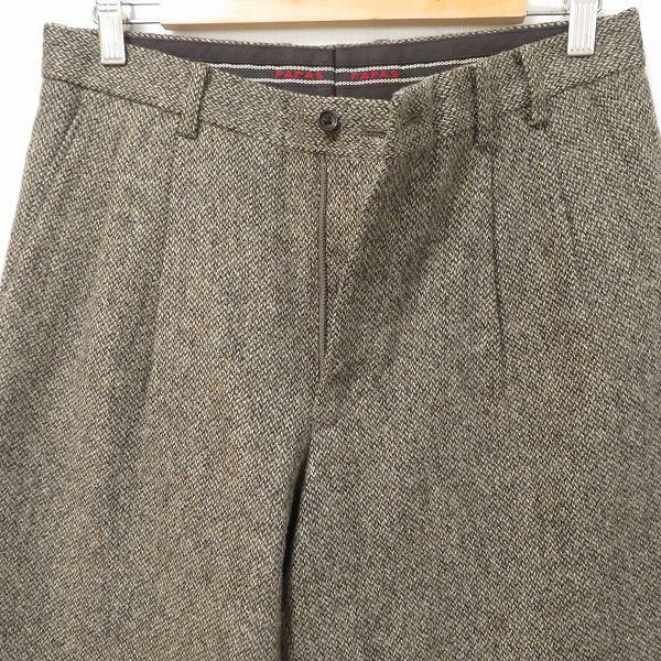 wnc パパス Papas パンツ スラックス M グレー系 ツイード ツータック