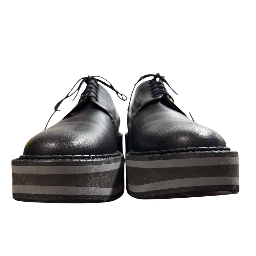 CLERGERIE クレジュリー レザー レースアップ プラットフォームシューズ 37 24cm ブラック レディース 古着