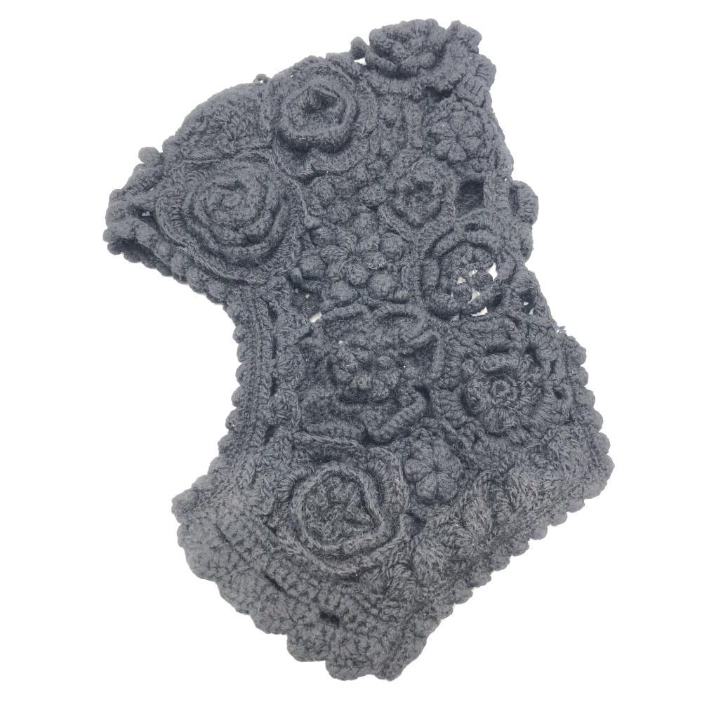 TAO COMME des GARCONS 22AW TAO COMME des GARCONS 22AW 花モチーフニット バラクラバ ブラック コムデギャルソン 17