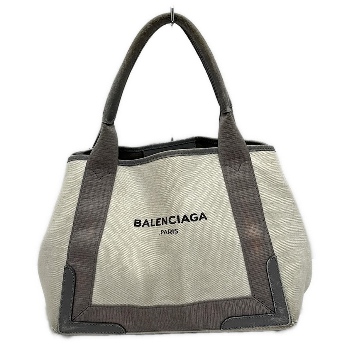 BALENCIAGA バレンシアガ トートバッグ ネイビーカバスS 339933 アイボリー×ダークグレー レザー