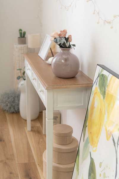 天然木 桐 のオーブコンソールテーブル アンティーク調デザイン W100×D33×H74cm No.456 ブラウン MARWIL-DEMENAGEMENTS_CH