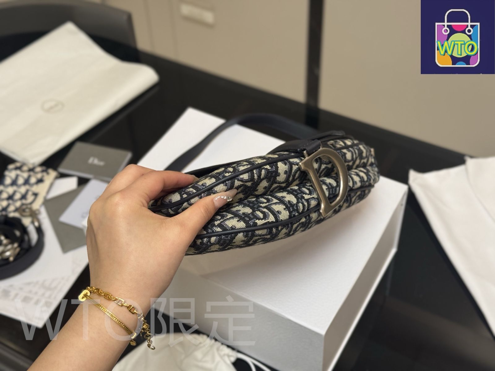 今日特価】Dior サドルバッグ デニムブルー アップグレード