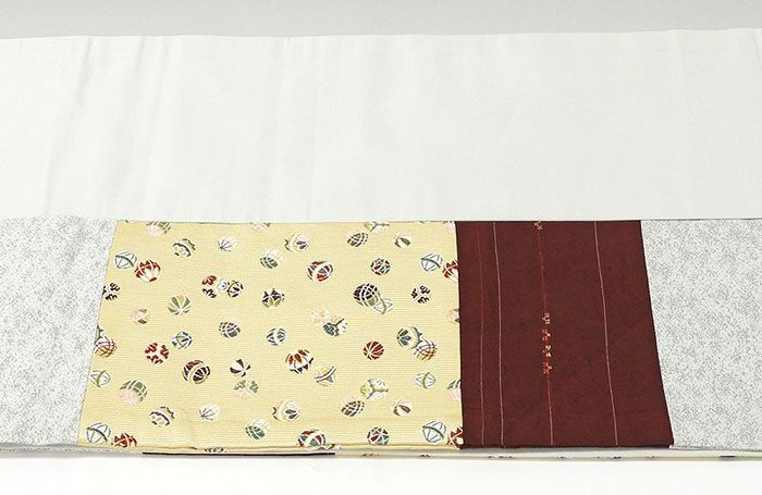 名古屋帯 新品仕立済 正絹 手毬紅葉模様 名古屋帯 新品 仕立て上がり