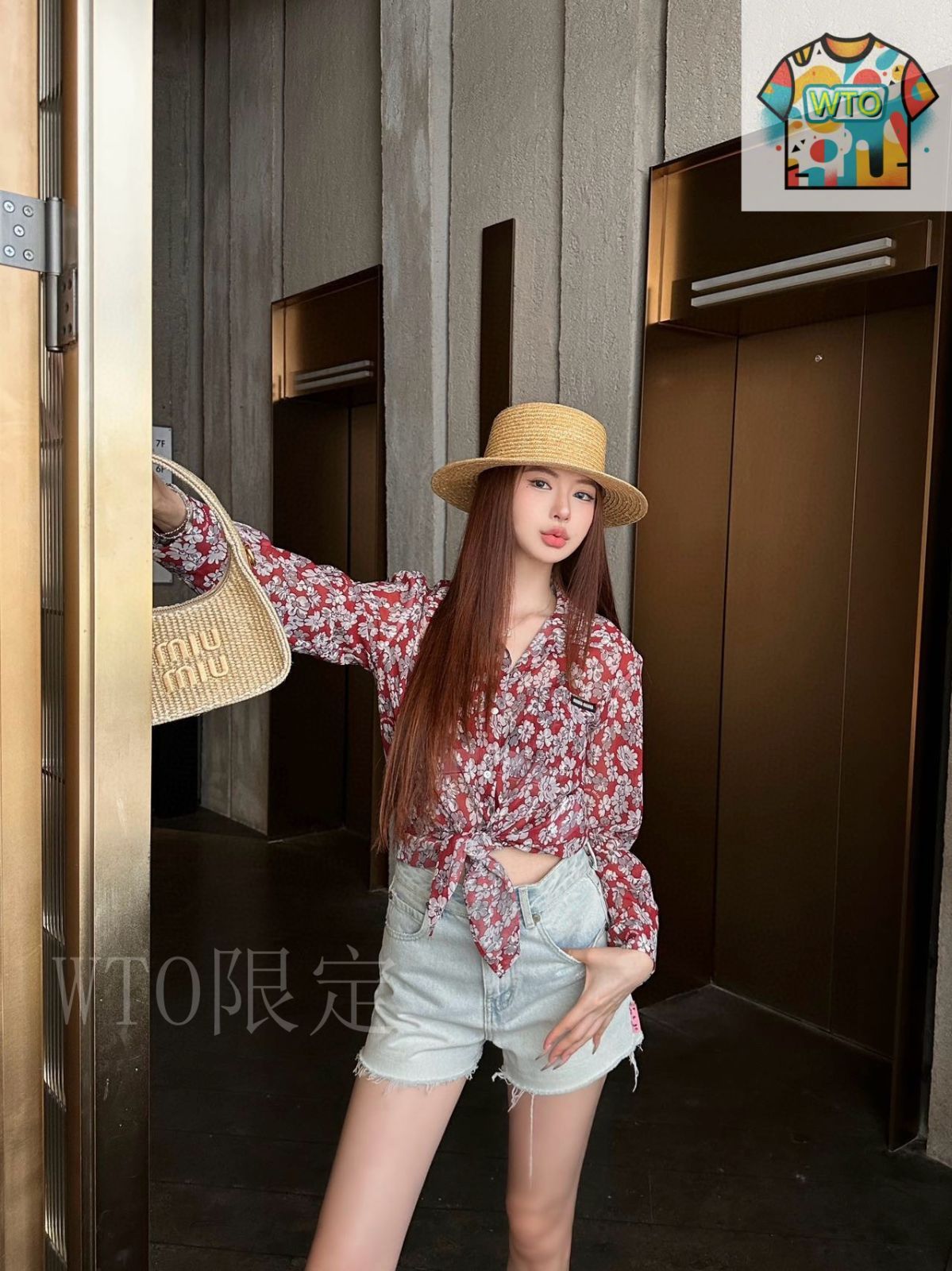 今日WTO】Miu Miu フラワー柄ロゴ サンケアシャツ-DP92 - メルカリ