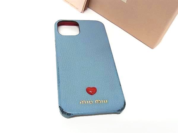 【新品】miumiu iPhone13proケース ミュウミュウ　マドラスラブ □美品□ miumiu ミュウミュウ マドラスラブ レザー iPhone13 対応