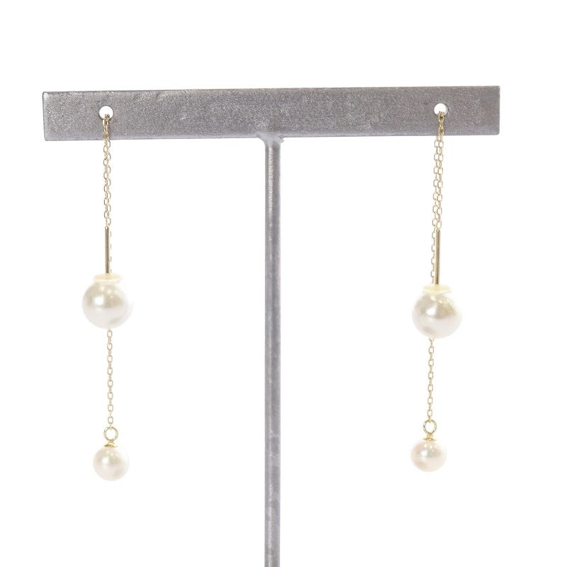 ヴァンドーム青山】パールダブルキャッチチェーンピアス VENDOME