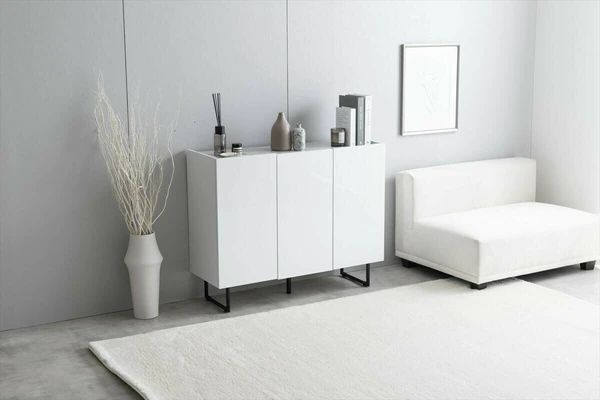 幅100cm 鏡面仕上げ キャビネット 石目柄 感 おしゃれ ラック ボード 棚