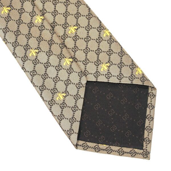 【美品】GUCCI グッチ　ネクタイ　シルク　GG柄　ベージュ 新品 グッチ GUCCI ネクタイ GGビー（ハチ） ベージュ - メルカリ