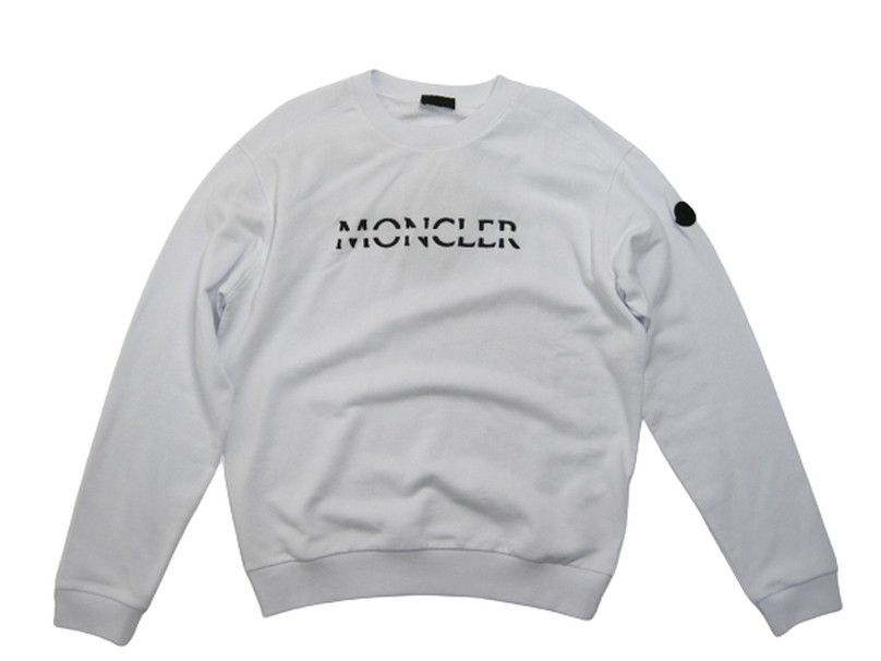 monclerサイズM■新品■モンクレール 刺繍ロゴ スウェットシャツ ホワイト 白 メンズ