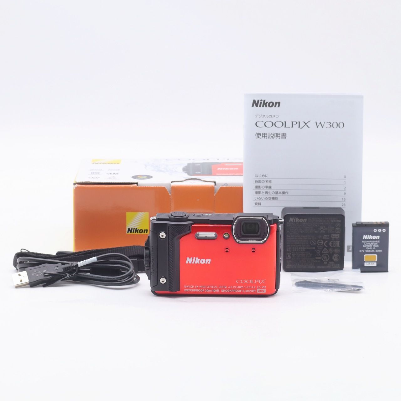 Nikon COOLPIX W300 オレンジ 防水30m 耐衝撃2.4m 防塵 タフネスカメラ 