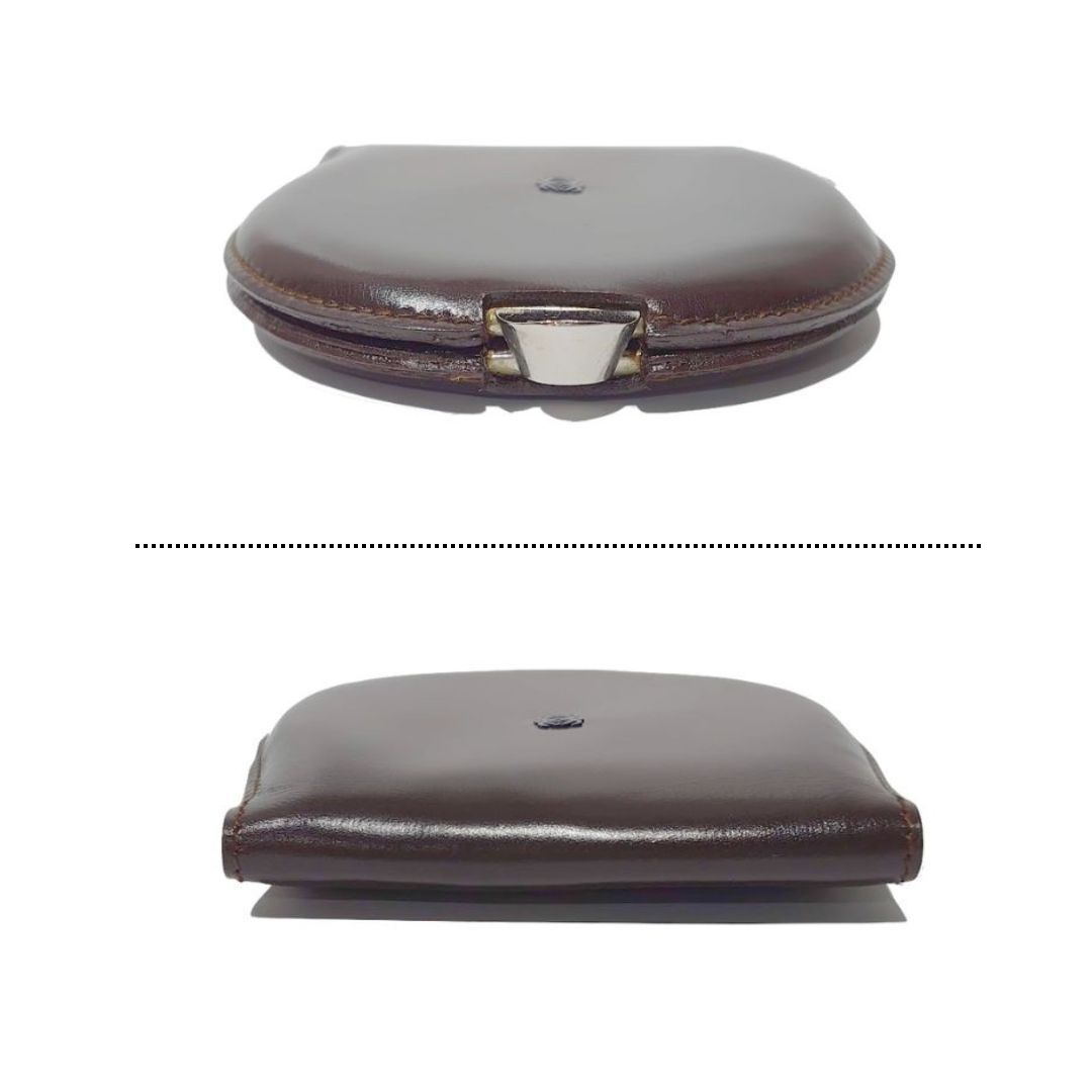 LOEWE ロエベ 馬鉄型 がま口 コインケース 小銭入れ レザー ダーク 