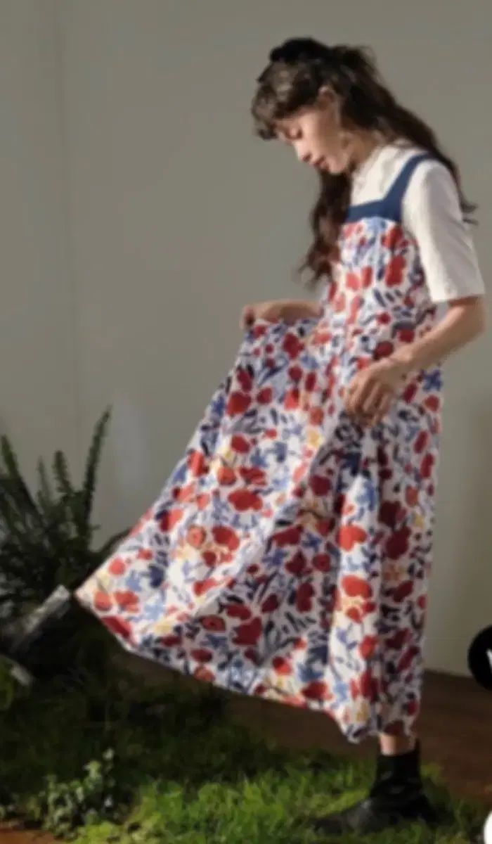 KUOSE Floral Suspender Dress