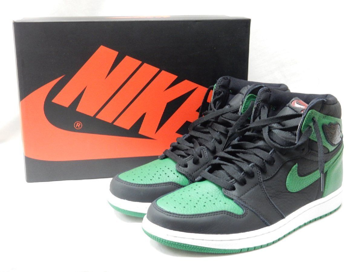 27.0cm【超美品】NIKE AIR JORDAN 1 RETRO HIGH OG BLACK/PINE GREEN 