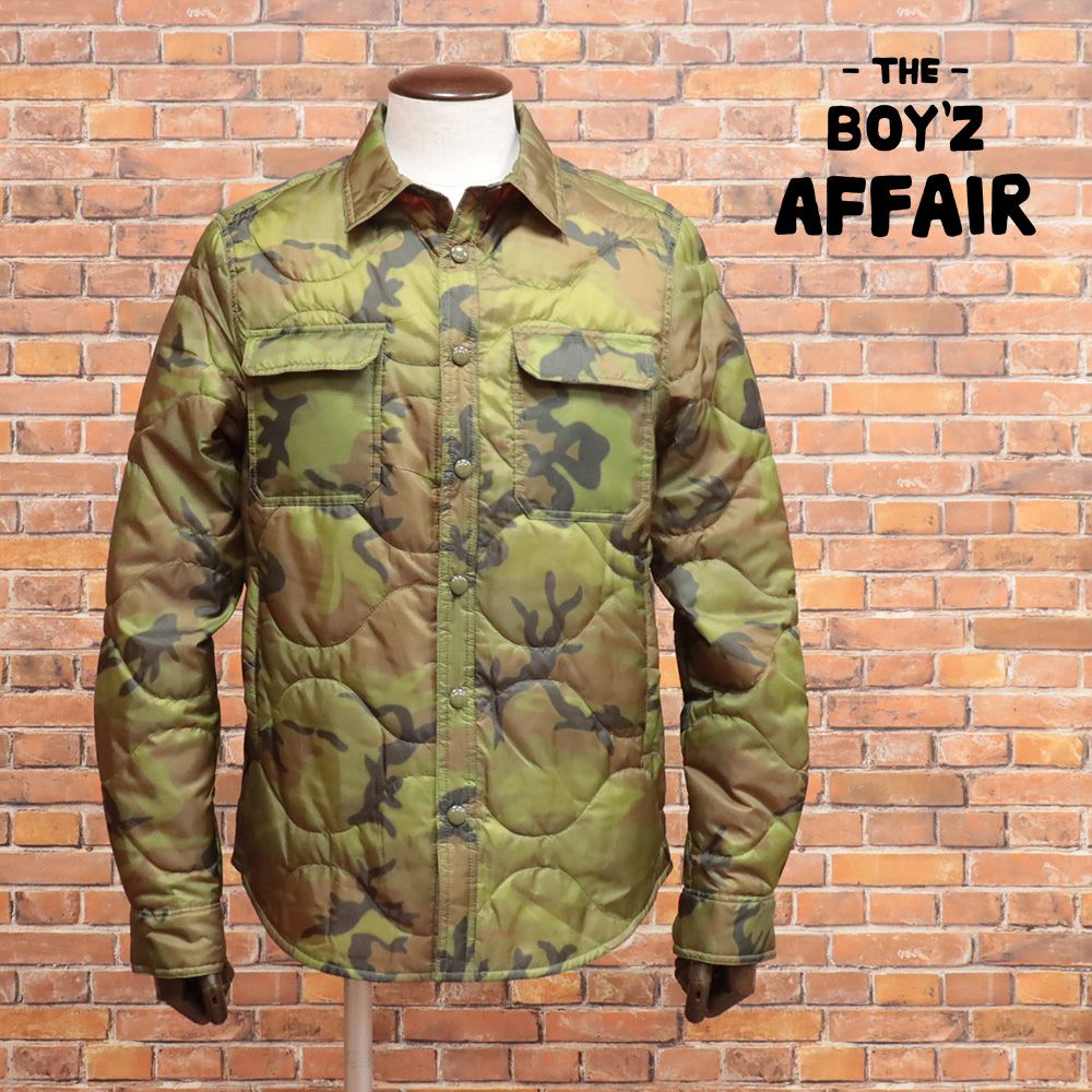 春夏/THE BOYZ AFFAIR/48サイズ/中綿シャツ ブルゾン 撥水 軽量リップストップ 迷彩 スポーティー ザ ボーイズ アフェア 新品/カーキ/kc164/