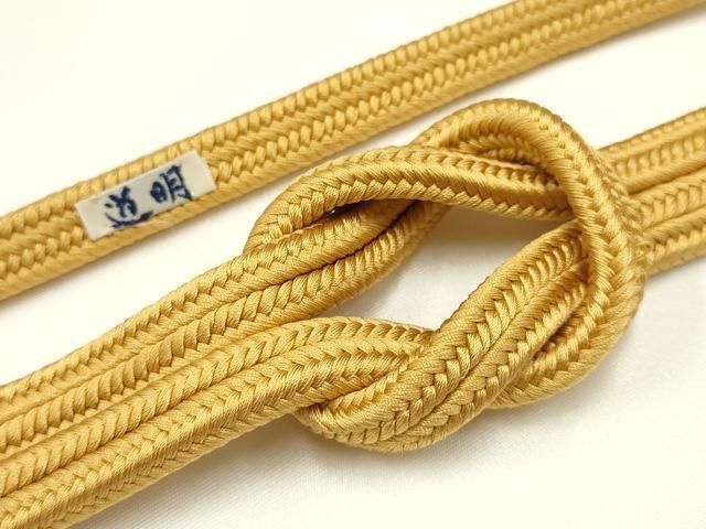 平和屋着物● 上 有職組紐道明 帯締め 冠組 黄朽葉色 宮内庁御用 国立博物館御用 東京芸術大学御用 AABA9949ay