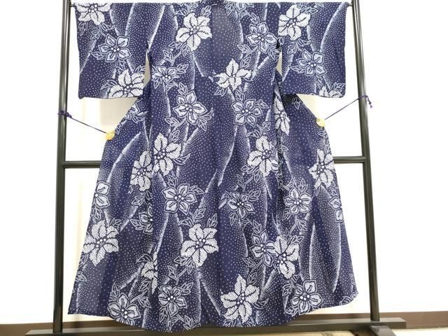 平和屋着物∴夏物 浴衣 有松鳴海絞り 花尽し文 綿 逸品 CAAW5140dy