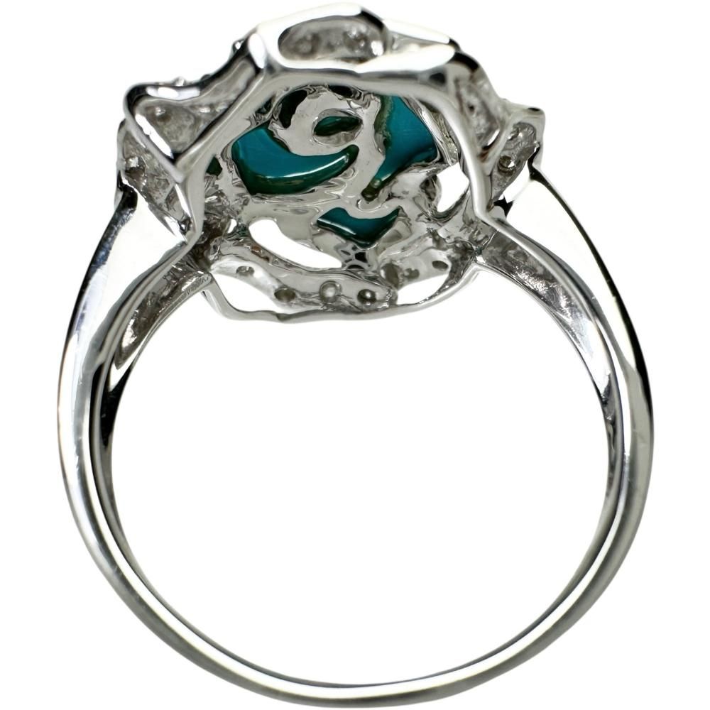 13号 バラモチーフ トルコ石/ターコイズ ダイヤモンド 0.15ct
