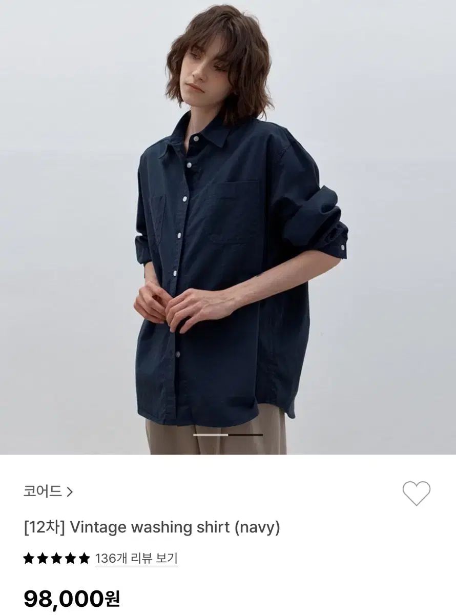 コード化されています ヴィンテージ ウォッシュ シャツ ネイビー