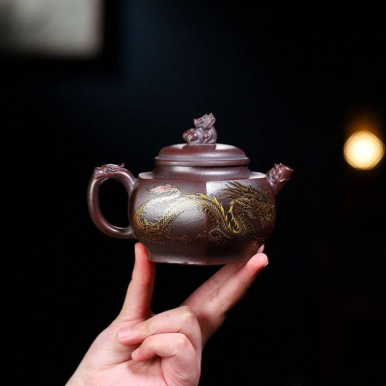 茶壷 急須 紫砂壺 ティーポット 常滑焼 紫砂茶器 唐物紫泥急須 紫砂