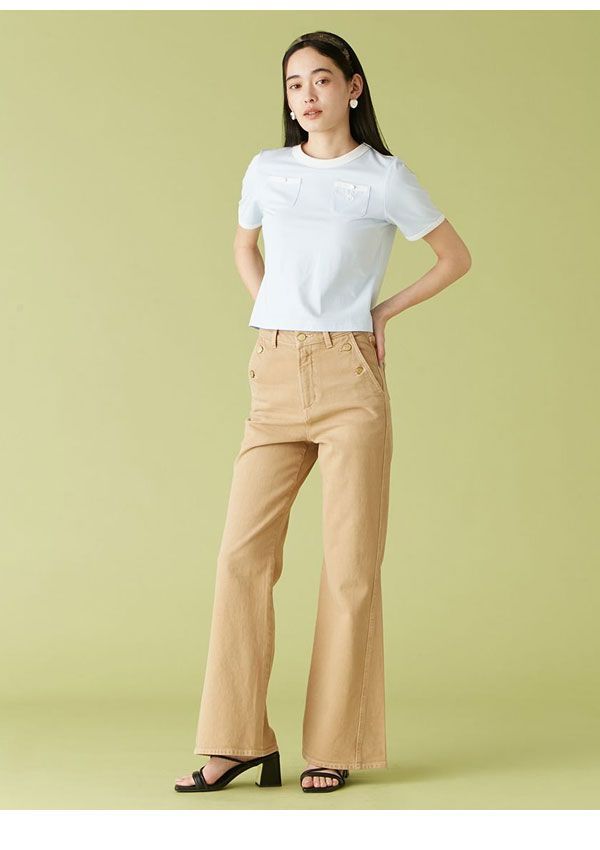 リリー ブラウン LILY BROWN トップス 25夏 【LILY BROWN×MARY QUANT】ポケットリンガーTシャツ 半袖 クロップド丈 マリクワ コラボ lwct254042 LILY BROWN×MARY QUANT】ポケットリンガーTシャツ(Tシャツ