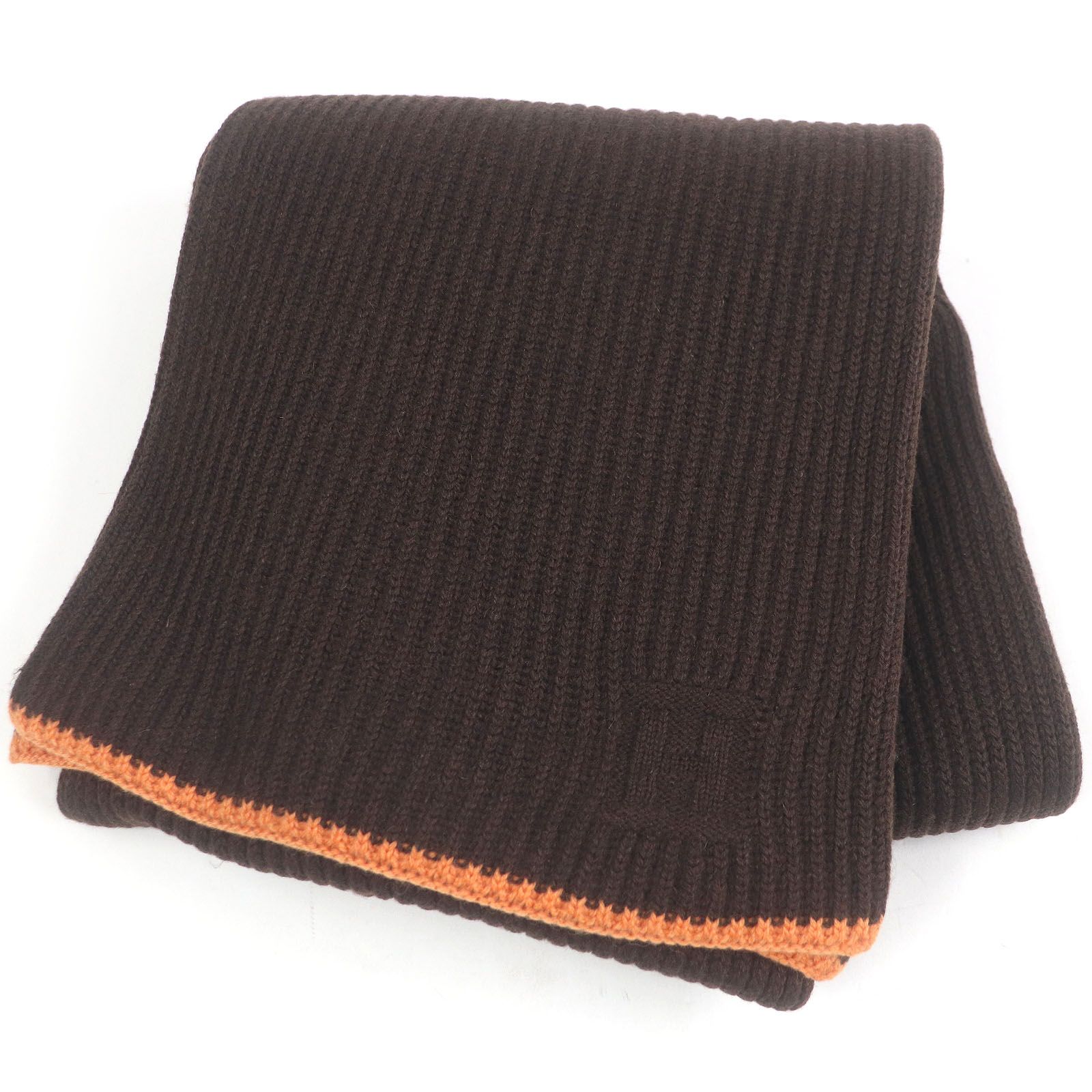 美品□HERMES エルメス カシミヤ100％ Hロゴ ニットマフラー