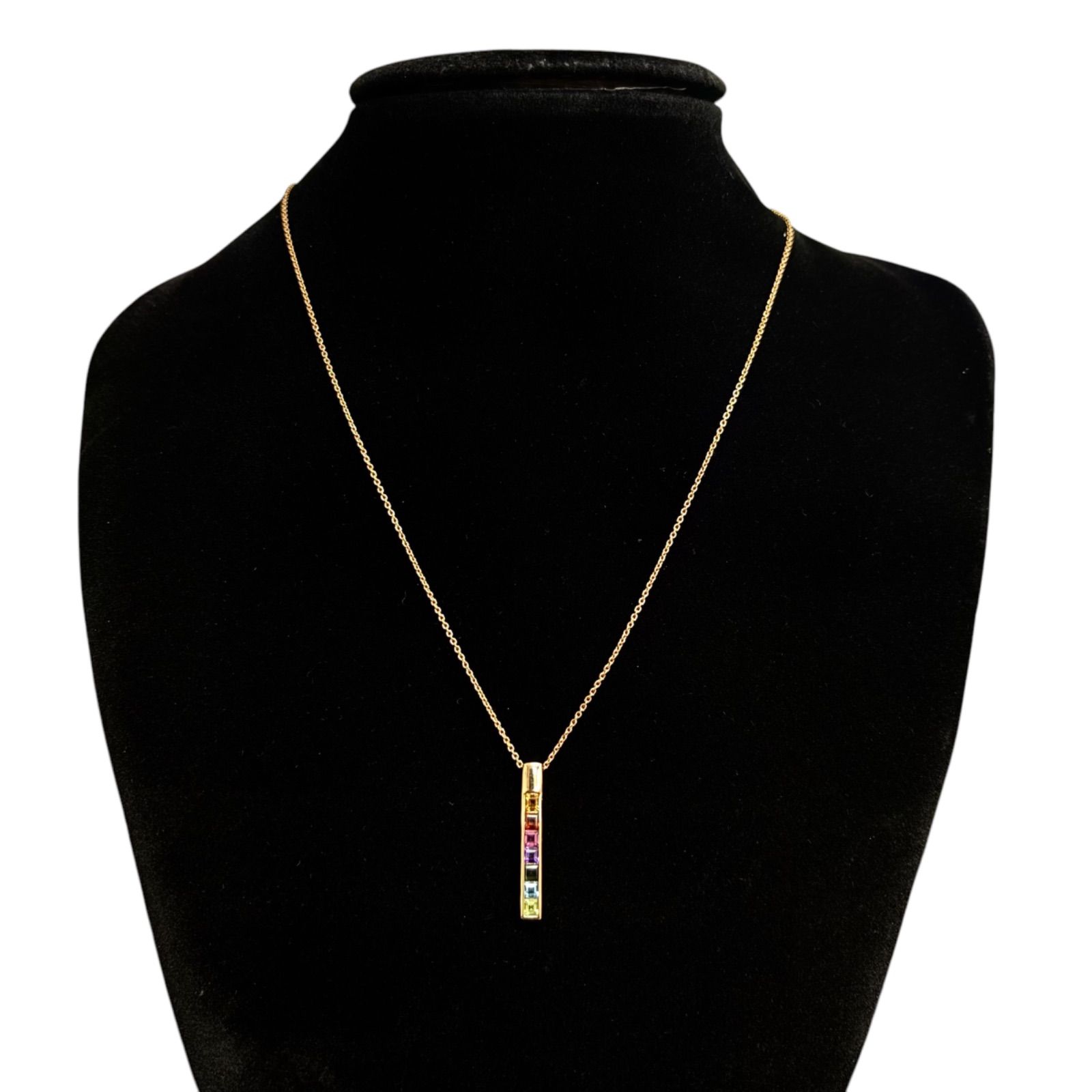 極上金巻アクセサリー116g 東Y7-0829⭐︎2F 美品K18⭐️マルチカラーストーン ネックレス】 田中貴金属