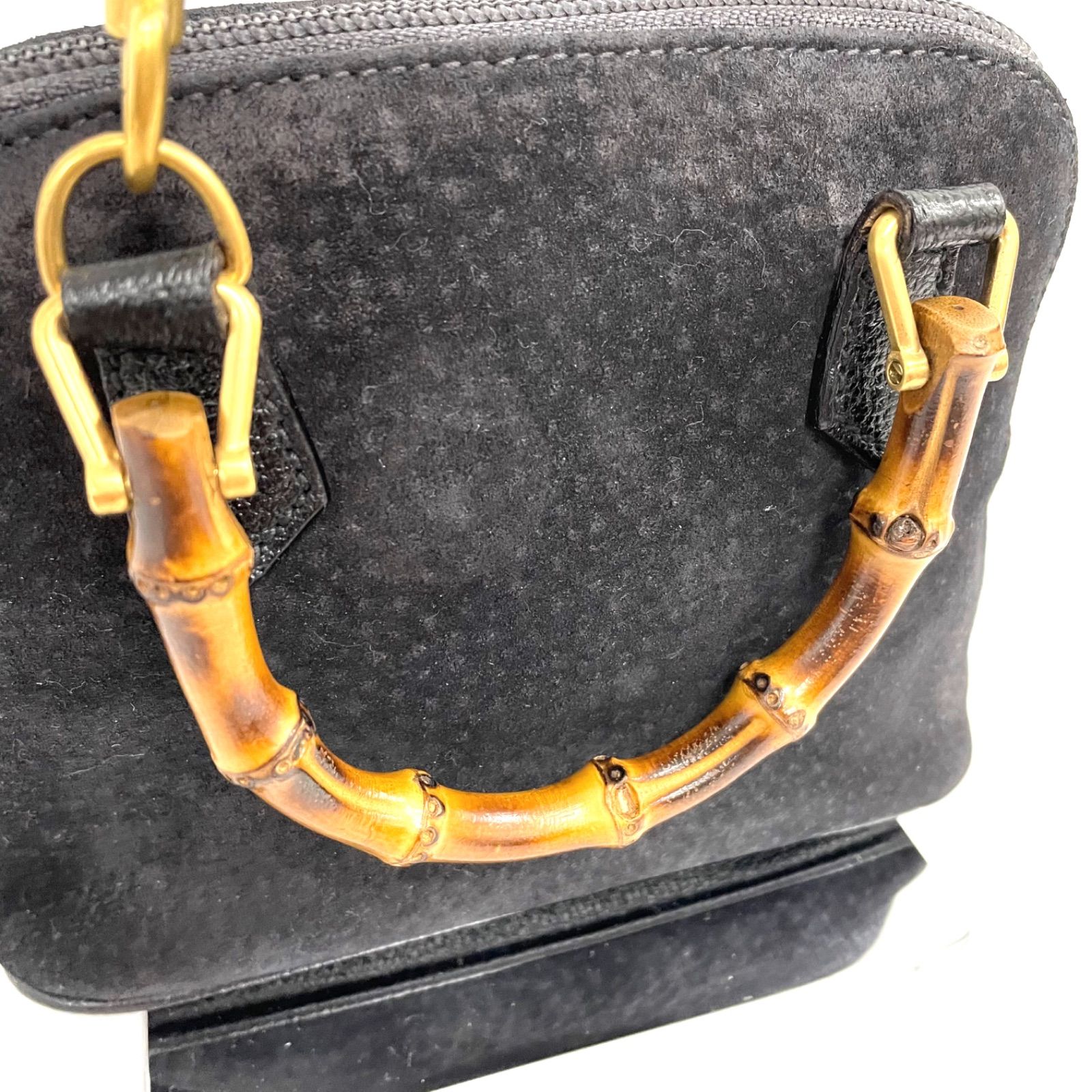 GUCCI グッチ バンブー スエード ショルダーバッグ ハンドバッグ 2Way