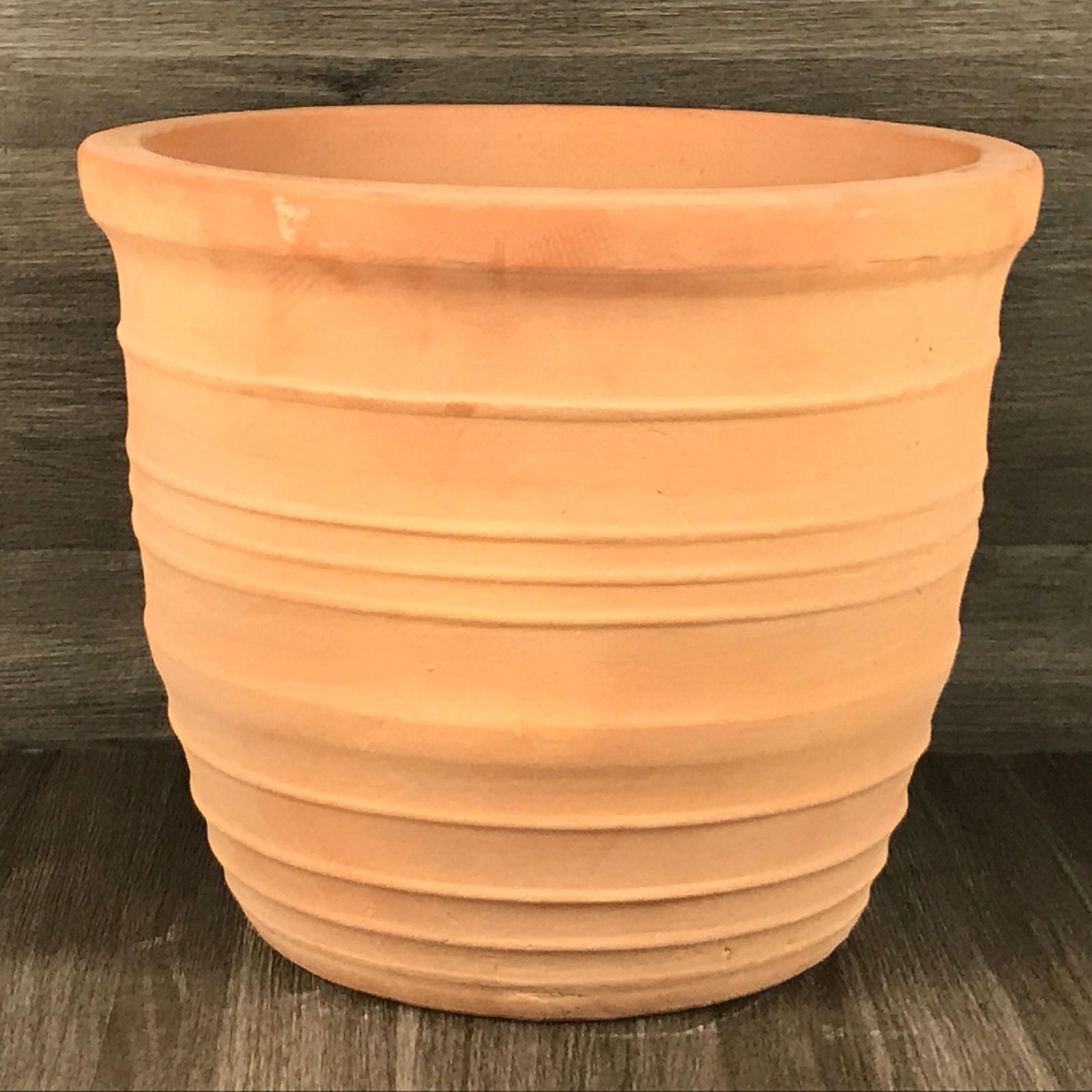 新品】直径37cm 19リットル 横ライン 大 素焼き鉢 テラコッタ 鉢