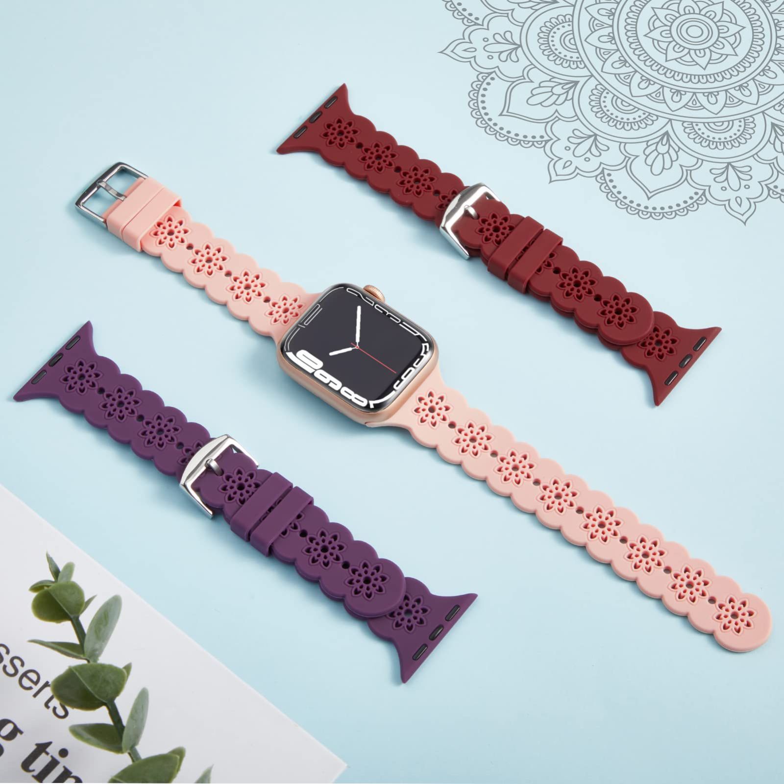 アップルウォッチ バンド 42mm 44mm ソフト 素早い シリコン くすみピンク