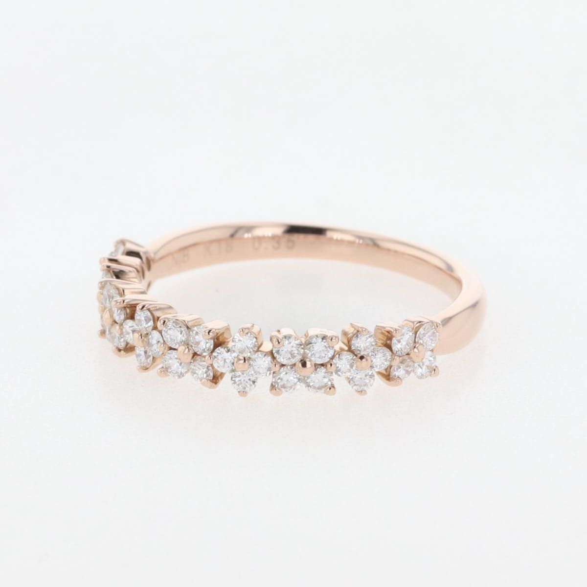 メレダイヤ デザインリング PG ピンクゴールド 指輪 リング 11号 K18 ダイヤモンド レディース