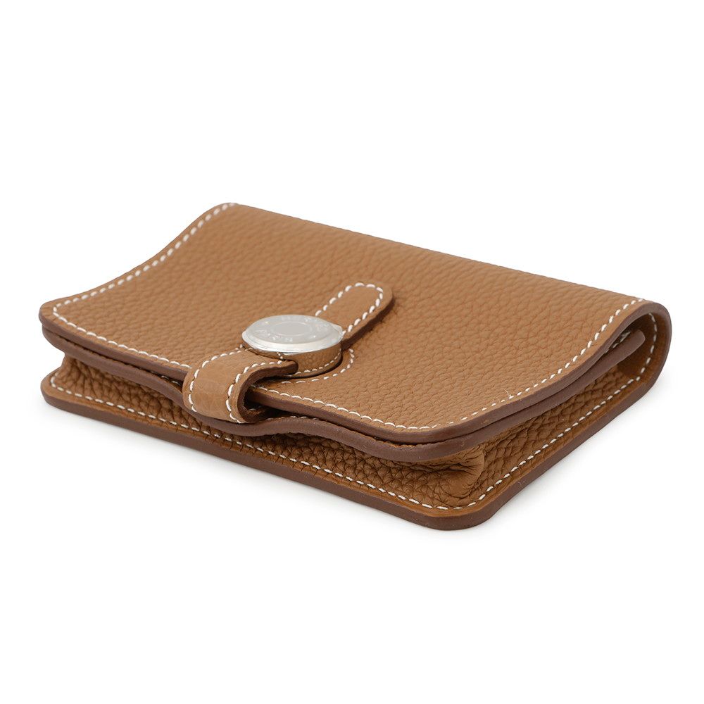 エルメス カードケース ドゴン ゴールド シルバー金具 トゴ W刻印 HERMES 名刺入れ