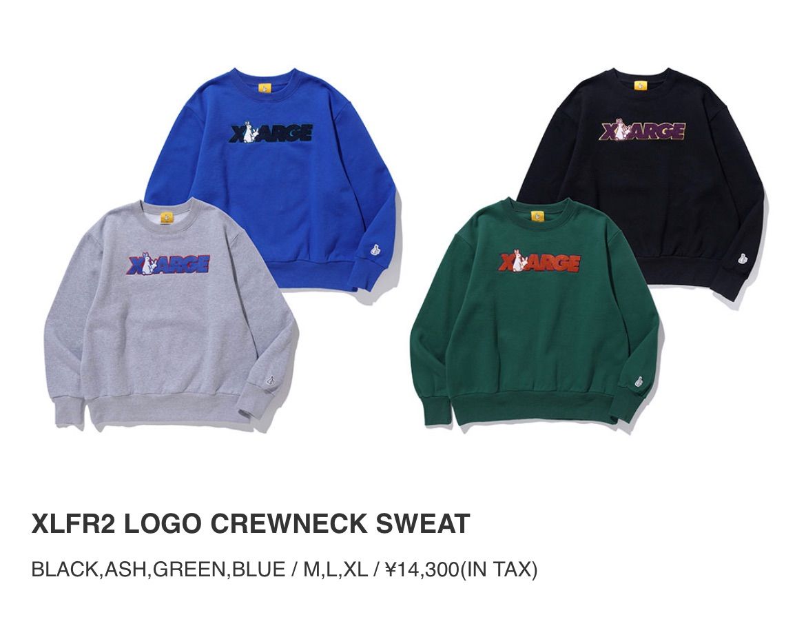 Lサイズ FR2 XLARGE Logo Crew Sweat ASH enot.in.ua