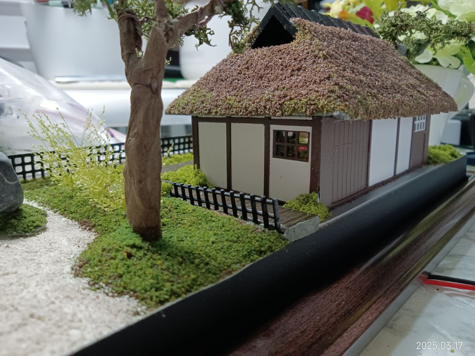 HOゲージ】茅葺き屋根の古民家 ジオラマ＆モジュール（☆建屋