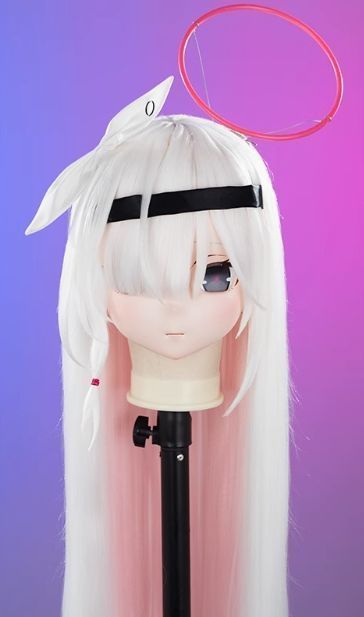 全頭マスク カツラ付き ロック付き NO.209 フリーサイズ フルマスク ドール ヘッドロリータ人形 コスプレ 変身 仮装 着ぐるみ