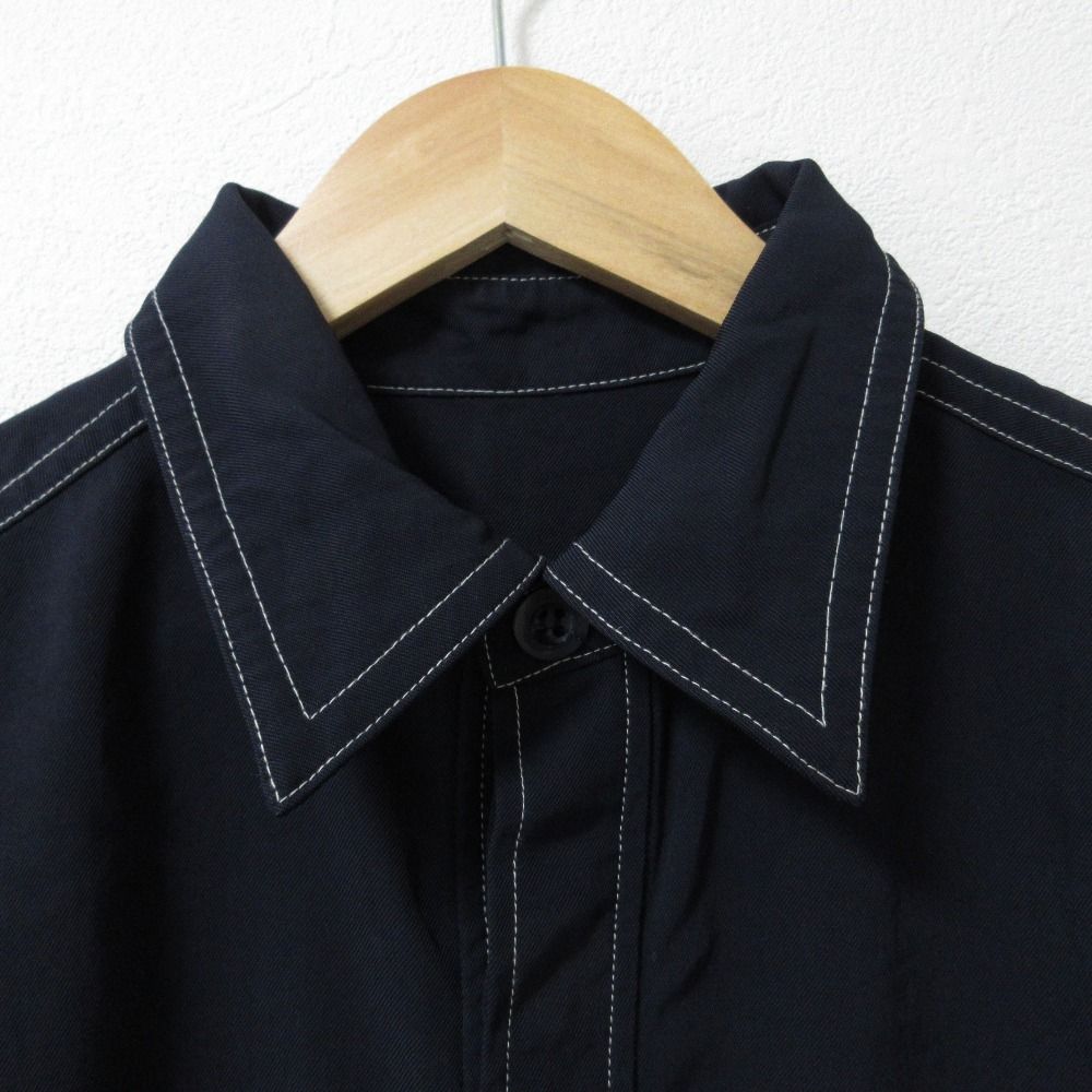 美品 TOGA PULLA トーガプルラ 胸ポケット ステッチ 長袖 シャツ ブラウス 36 ネイビー レディース 古着 中古 美品 TOGA PULLA トーガプルラ 胸ポケット ステッチ 長袖 シャツ
